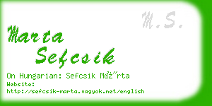 marta sefcsik business card